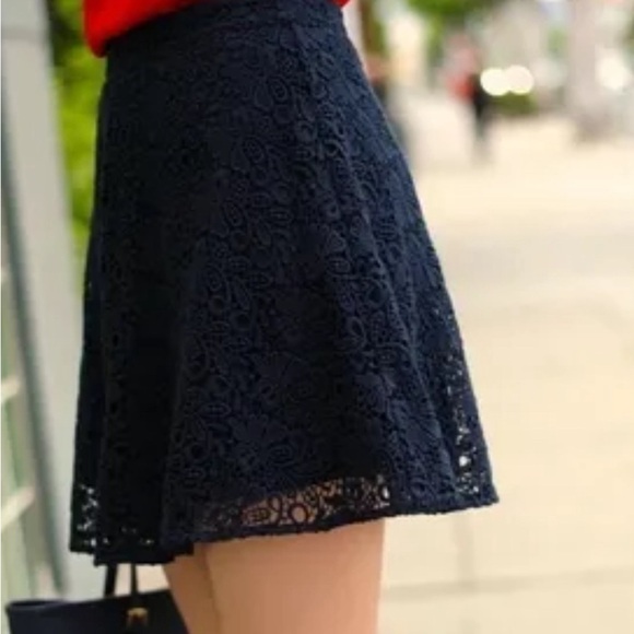 Club Monaco Dresses & Skirts - Club Monaco Navy Lace Skater Skirt Sz. 6